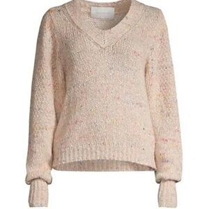 Brochu Walker Andrain Saffron Multicolor V-Neck Knit Sweater Small